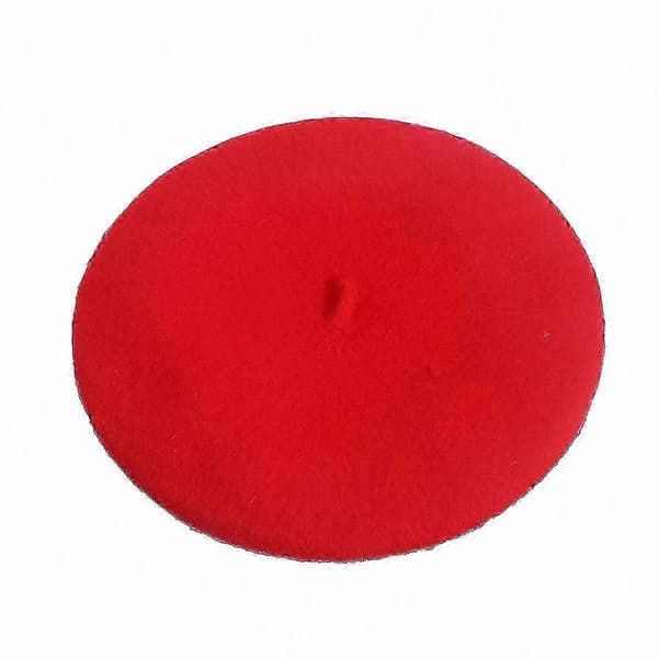 Flickors Vinter Basker Mössa Varm Enfärgad Beanies Höst Modeaccessoar Röd