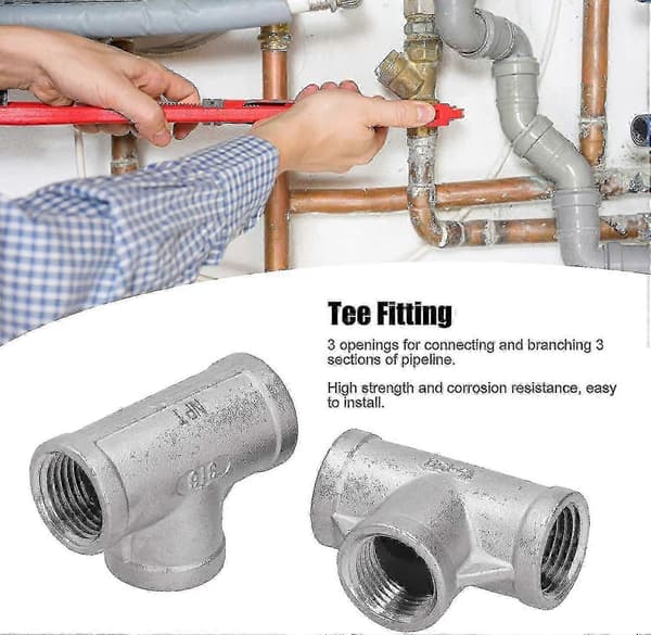 2stk 1/2\"-150t Npt Rostfritt T-typ Rörgängad Anslutning