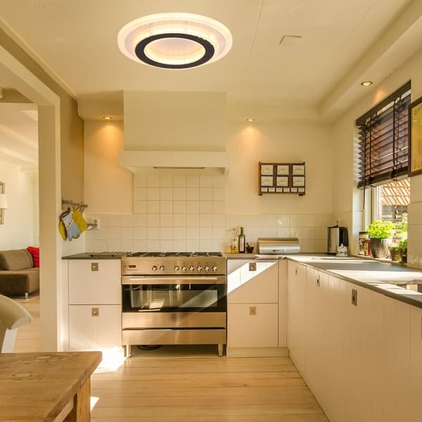 Modern Rund LED Taklampa 20W - Enkel Installation - för Sovrum, Vardagsrum (Vit) Längd: 25 cm / Bredd: 25 cm / Höjd: 5 cm