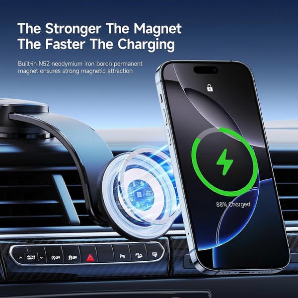 DUZZONA V5 Pro 15W Qi2 Magnetisk Trådløs Biloplader Telefonholder