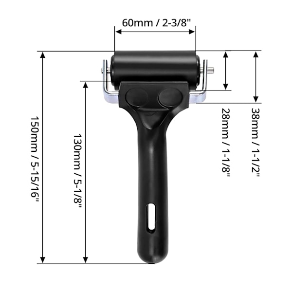 Blækvalse, Brayer gummivals til tryk, tapet, linoleumstryk, 6 cm