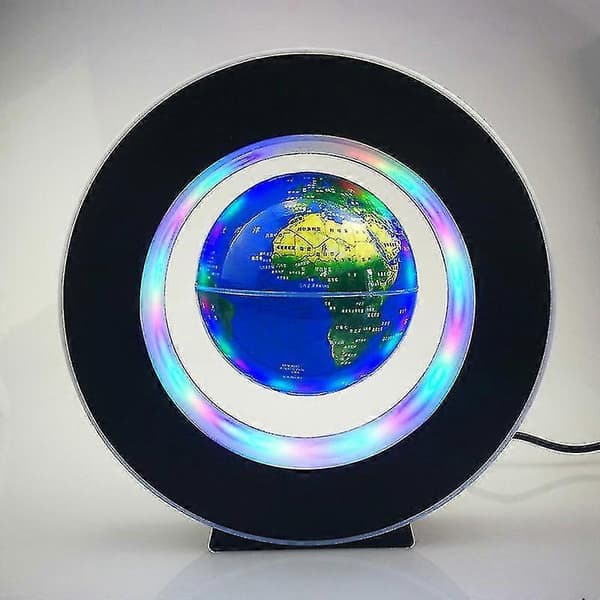 Flytende globus med LED-lys, leviterende globus, magnetisk verdenskart for dekorasjon