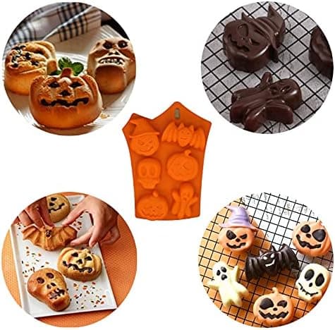 2-pack Halloween Silikonformar, Chokladform Silikon Pumpa Spöke Schedel Fladdermus Formar DIY Bakform