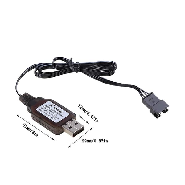 7,4V batteri Sm-4p USB-kabellader Rc kraftig båt Speedboat R/c leker