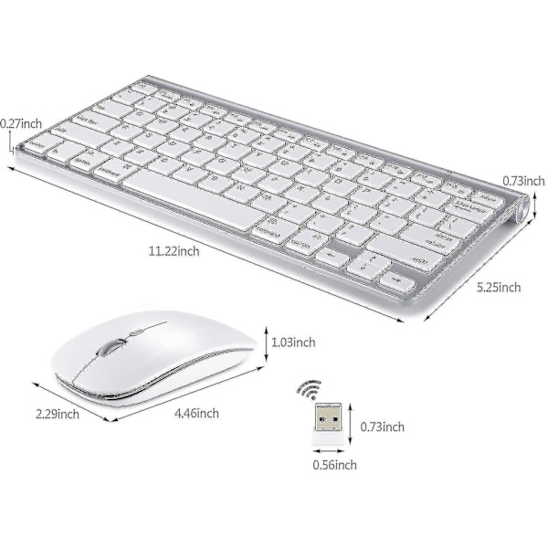 Trådlöst tangentbord och mus med mute-funktion 2.4g tangentbord och mus set för Apple Macbook trådlöst tangentbord och mus set
