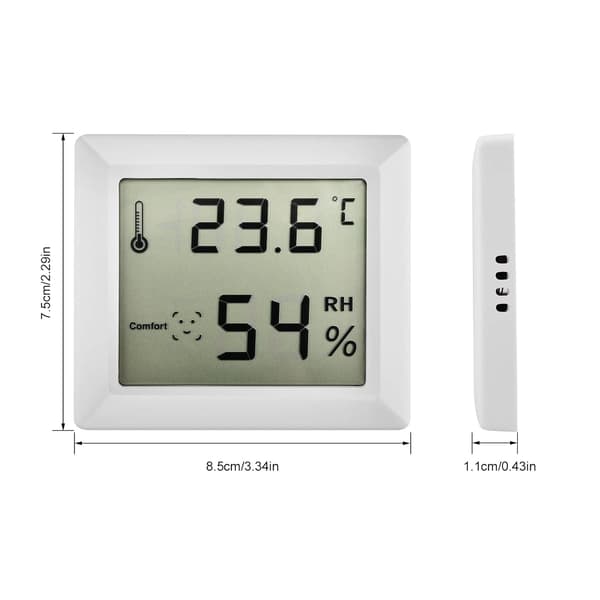 Digitalt termometer hygrometer, rumtermometer, 3 stk. indendørs termo-hygrometer temperaturfugtighedsmåler til rum, kontor, drivhus