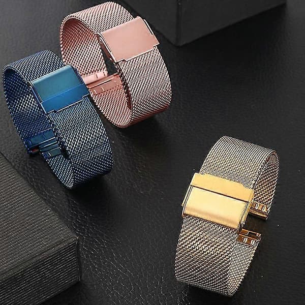 Urrem i rustfrit stål mesh til mænd og kvinder, Quick Release mesh urremme 20mm (rosaguld)