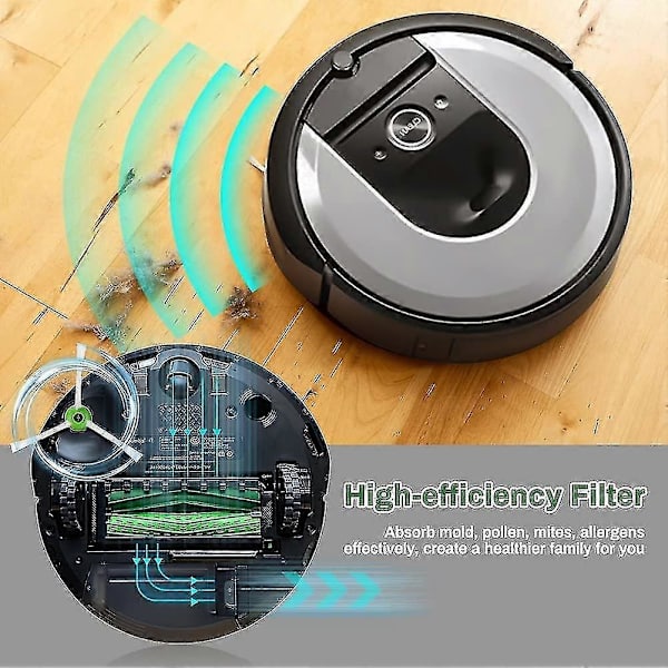 Reservedele til Roomba I7 I7 + / I7 Plus E5 E6 E7, Robot Reservedele Tilbehør med 3 Filtre