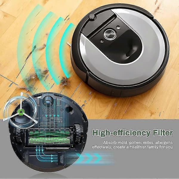 Varaosat Roomba I7 I7 + / I7 Plus E5 E6 E7 -malleihin, Robotin varaosatarvikkeet 3 suodattimella
