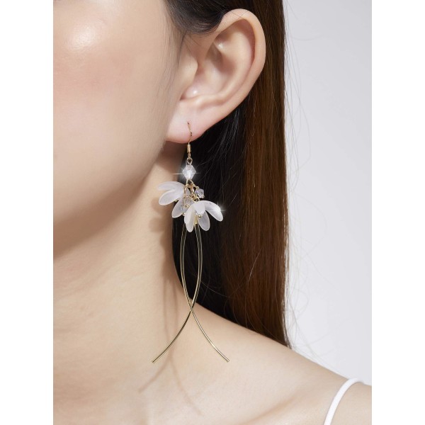 3 STK Peach Blossom Flower Patel Dangle Long Drop Håndlavede øreringe til kvinder - Personlige modesmykker - Antikke fødselsdagsgaver