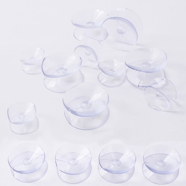 20-pack 3 cm genomskinliga dubbelsidiga sugproppar, extra starka PVC-gardinhängare, isolerade sugproppar för bordsskivor och badrumsspeglar.