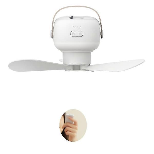 2-i-1 Campingventilator Hængeventilator Med Lampe 10'' Baldakinventilator Teltventilator Til Vandring