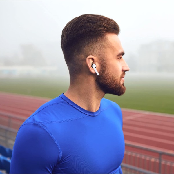Korvakoukut Airpod-kuulokkeille, 5 paria silikonipehmeitä korvakoukkujen kärjet, liukumattomat Sport-kuulokkeiden kärjet, yhteensopivat Airpod-kuulokkeiden kanssa, ultrakevyet kuuloketarvikkeet