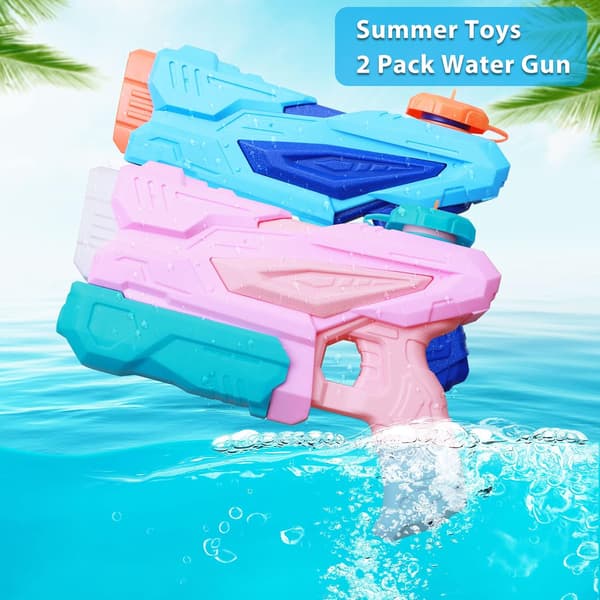 Vattenpistoler 2-pack Vattenpistol för barn Super Soaker Squirt Blå Rosa 300ml Små Vattenpistoler Simleksaker för Sommar Strand 2pcs