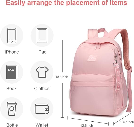 Skole tasker Casual Daypack Stor Kapacitet Unisex (Pink)