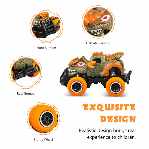 Leksaker för småbarn 4-5 år gamla pojkar RC bil fjärrkontroll lastbilar för 3-4 år gamla barn, födelsedagspresenter förskoleleksaker bilar RWD 1/43 skala (orange) orange
