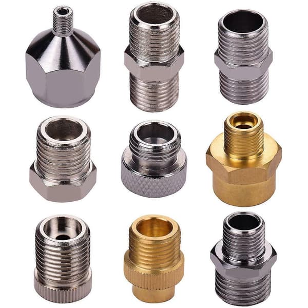 9 stk. Universal Airbrush Adapter Kit Fittingssæt