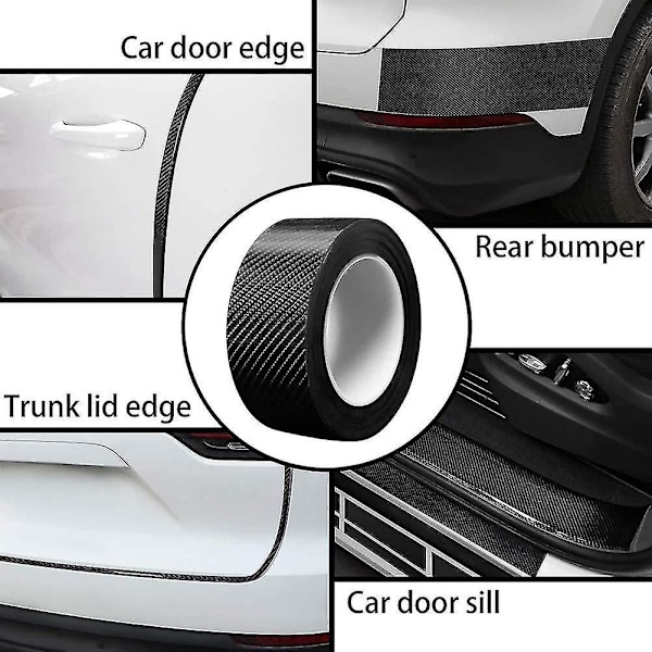 5d bil dør kulfiber tape, anti-crash bil beskyttelse wrap, dørkarm anti-stepping vandtæt bil klistermærke 2roll