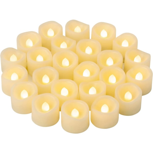 24 st LED flamlösa flimrande värmeljus (varm vita)