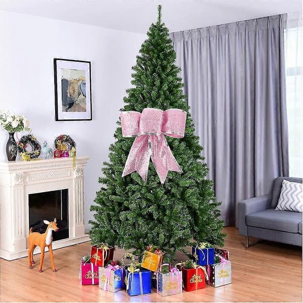 8 stk. Glitter Julekrans Juletrepynt til Juleborddekor pink