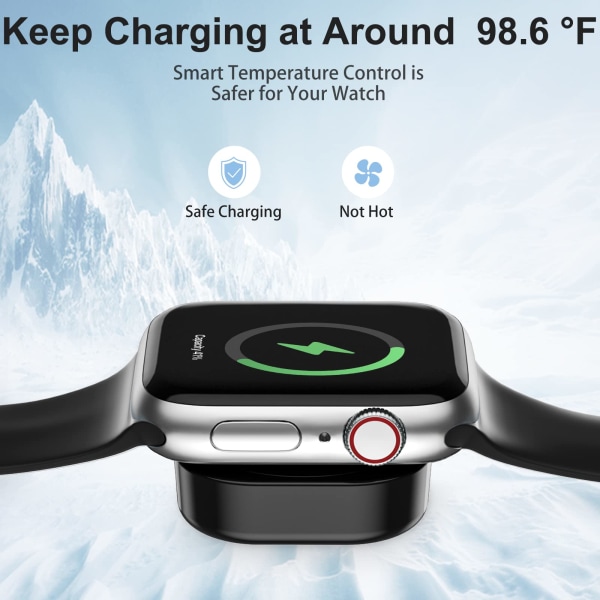 Kompatibel med Apple Watch-lader, 1,5 m/5 fot hurtig magnetisk ladekabel, iWatch-lader kompatibel med Apple Watch Series 9 8 7 SE 6 5 4 3 2