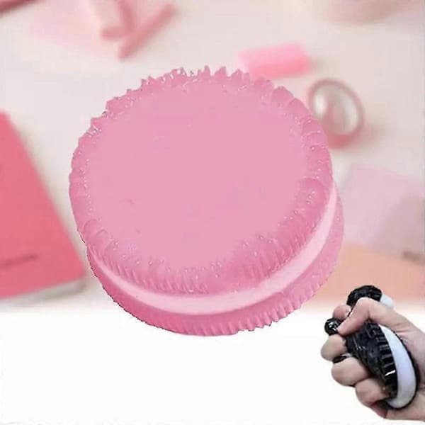 Rosa Kjeks Squishy, Kjeks Stress Relief Leke, Klemming Sandwich Simuleringsleke