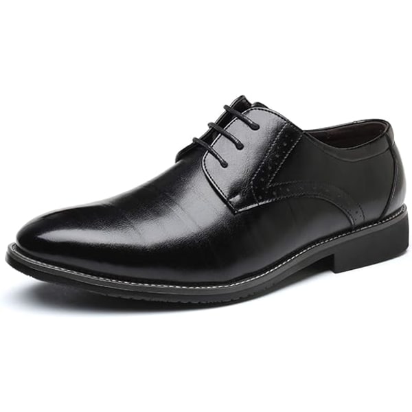 Herren Oxford-Schuhe, klassische formelle Business-Schnürschuhe mit spitzer Zehenpartie 45