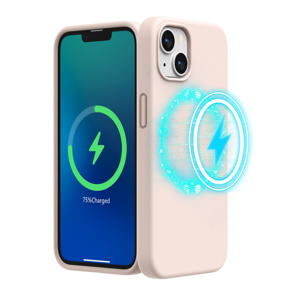 Magnetisk deksel designet for iPhone 13 (lys rosa)