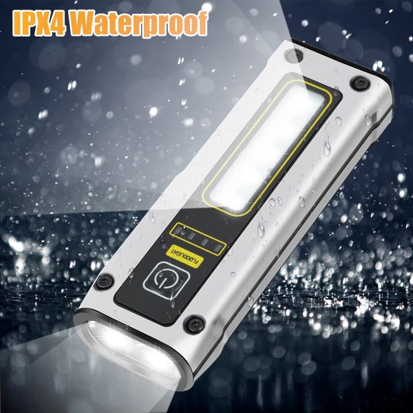 Mini LED-lommelykt, USB-oppladbar, lett nødlykt 1200 mAh, 4 moduser belysning lommelykter for bilreparasjon, fiske, camping, lesing, hundelufting
