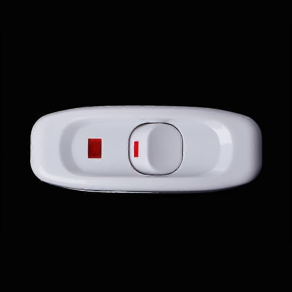 Kompakt hvit plast inline ledningsbryter for lampe 10a 250v med LED-indikator