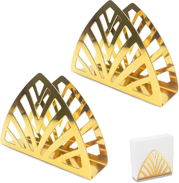 1 stk serviett holder, rustfritt stål trekant, for spisebord