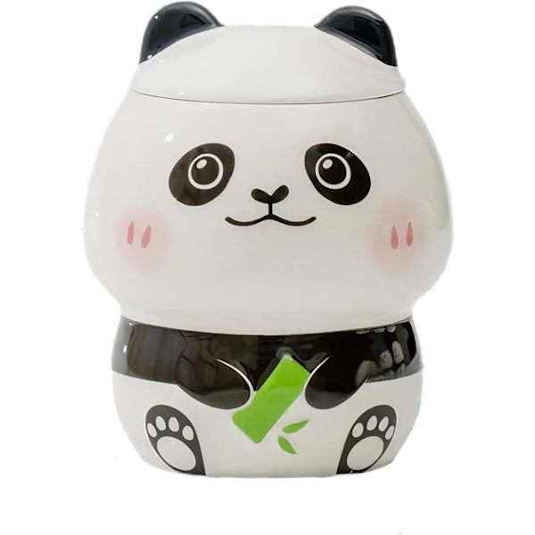 Kreativ mugg Panda mugg söt keramisk kaffemugg med 3D Panda Kawaii lock 3D Panda kaffemugg kopp Nyhetsmugg presenter till Pandaälskare kvinnor vänner A