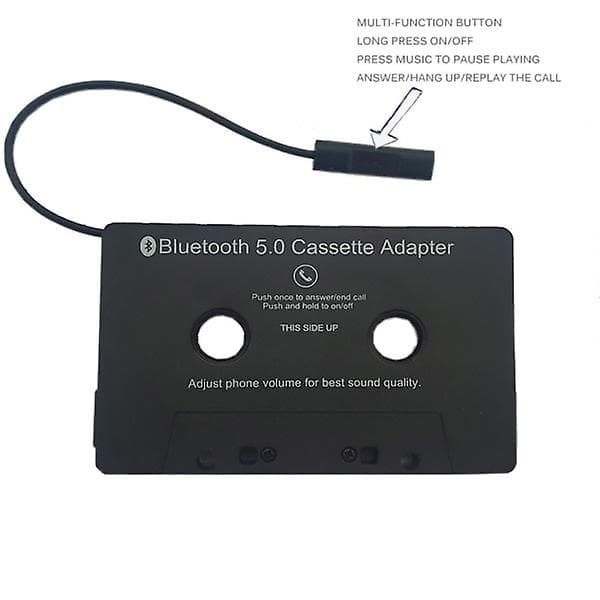 Bilstereo Bluetooth Kassettspiller Kassettspiller Bluetooth 5.0 Kassett Aux Adapter Svart