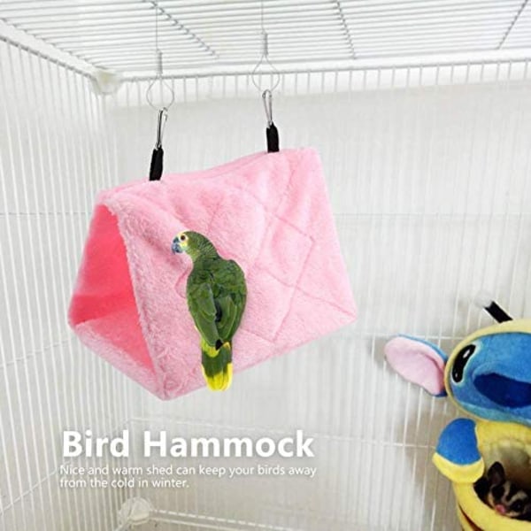 Parrot Hammock Bird Nest Lämmin Pehmeä Häkki Teltta (S 13x12x17cm-Pink)