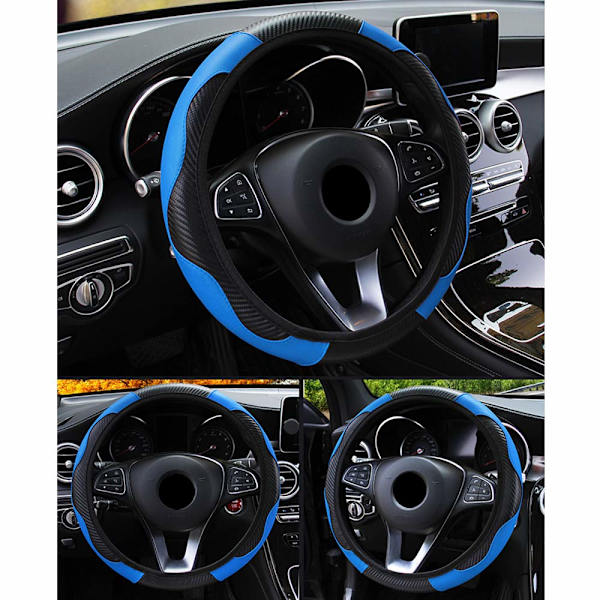 Microfiber läder rattöverdrag halkfri universell bil rattöverdrag konstläder för biltillbehör auto bil utan inre ring