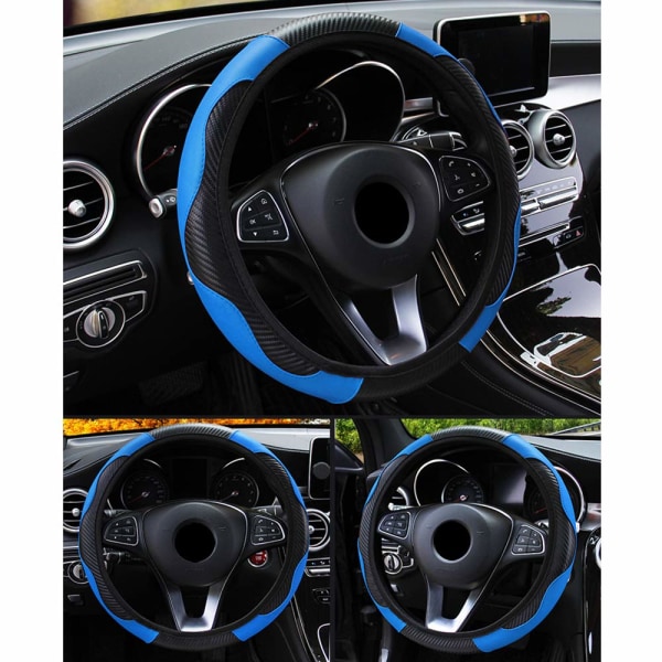 Steering Wheel Cover Microfiber Leather Anti-Slip Universal Car Steering Wheel Cover Faux Leather for Car Accessories Auto Car Without Inner Ring