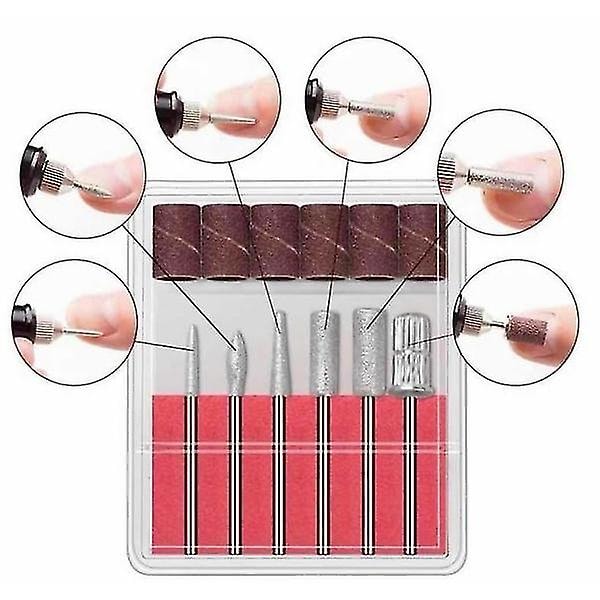 Elektrisk nagelfil Elektrisk nagelborrmaskin Set Fräsmaskin för manikyr Nagelkonst Slipfil Gelborttagning Kvarnfräs Pedikyr Apparat