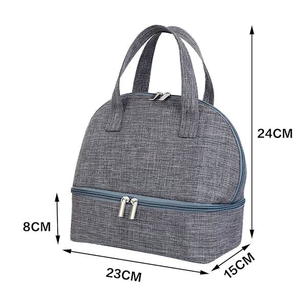 Lunch Bag Isolerad Väska, Liten Hopvikbar Kylväska för Arbete Skola, Picknick Handväska för Kvinnor, Vuxna, Studenter och Barn,A grey