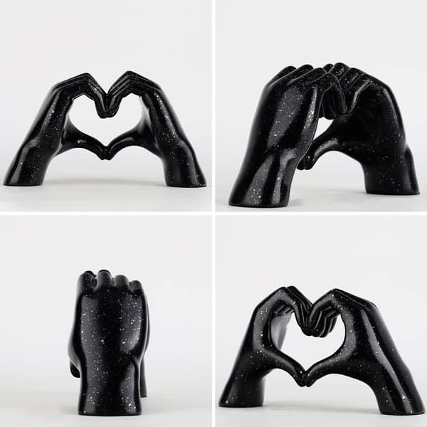 Sort gestus dekoration, kærlighed finger statue moderne black