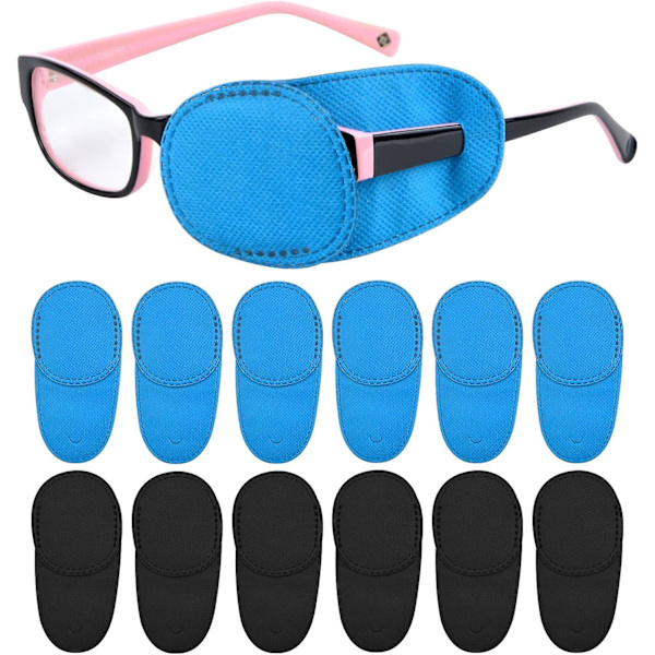 12Pcs Eye Patches for Children Adults Reusable Glasses Eye Patch Medical Eye Patch for Amblyopia Gla