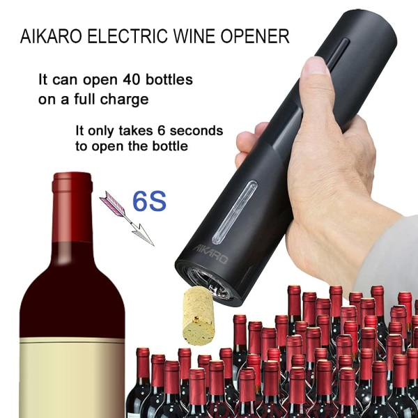 Elektrisk vinflaskeåpner Automatisk elektronisk korketrekker, oppladbar
