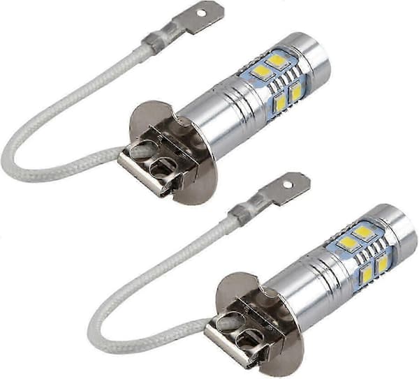 2-pakning LED tåkelyspærer, 12V-24V DC Super Bright White Headlight Conversion Kit H3
