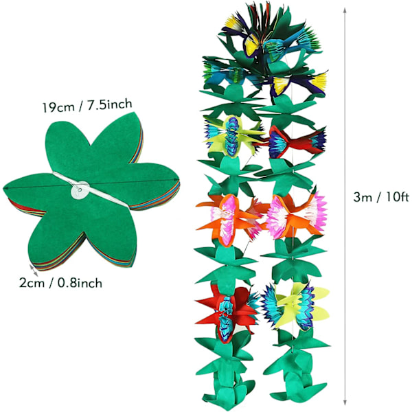 3 stk. tropisk blomsterguirlande