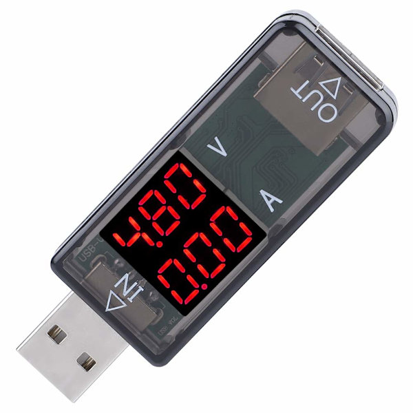 Usb-tester, farve LCD-display voltmeter amperemeter strøm måler multimeter oplader USB-tester