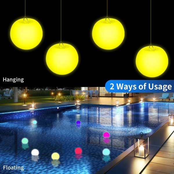 3st flytande poolljus LED spaljus, vattentät RGB 16 färgskiftande nattlampa för badkar, ljus upp bollljus