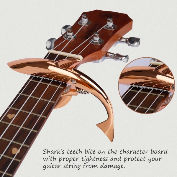 Capo for akustisk og elektrisk gitar (Rose Gold)