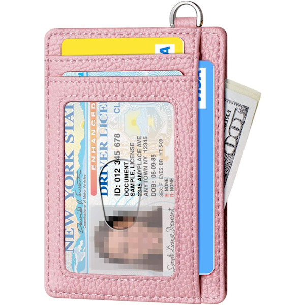 Kreditkortholder Pung, Slank RFID Blokerende Minimalistisk Damekortspung pink