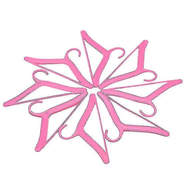 20 st Rosa Galgar För Barbies Dockkläder Tillbehör Plastgalgar