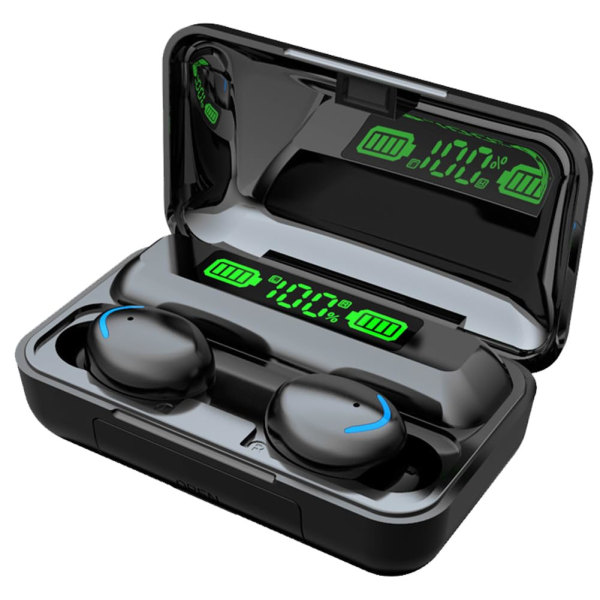 Miniatyr Bluetooth-hodesett Trådløs øreplugg Øretelefon-øretelefon til bil med mikrofon Håndfrie samtaler Batterilevetid Svart