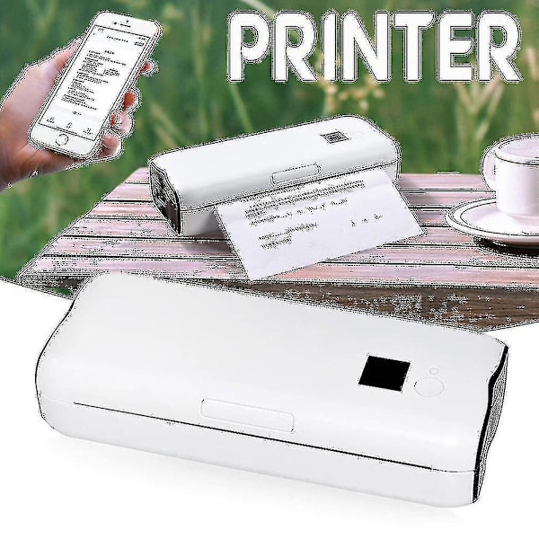 Mini Bläckfri A4-skrivare för hushållsbruk Multifunktionell mobil skrivare för bildjournal (endast A4-papper)